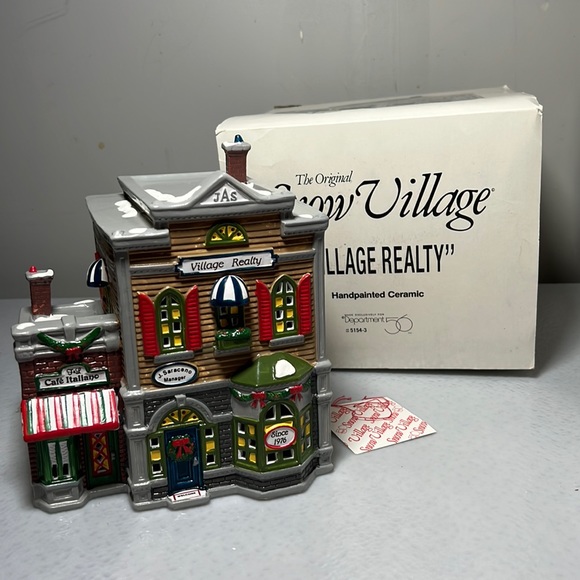 dept 56 Other - Vintage 1990 Dept 56- Village Realty; Snow Village Series, RETIRED-